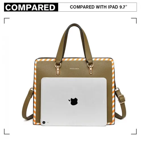 LT1953 - Miss Lulu Stripe Design Shoulder Bag - Green sold by Beagle Boutique product image thumbnail 5