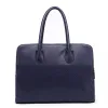 LT1726 - Miss Lulu Textured PU Leather Medium Size Classic Tote Bag Shoulder Bag Navy sold by Beagle Boutique