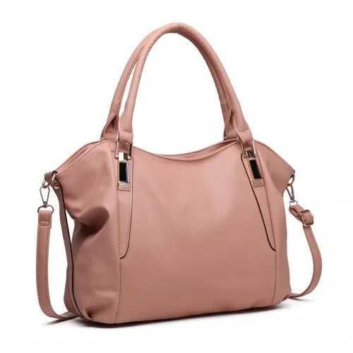 S1716 - Miss Lulu Soft Leather Elegant Simple Shoulder Bag - Nude sold by Beagle Boutique