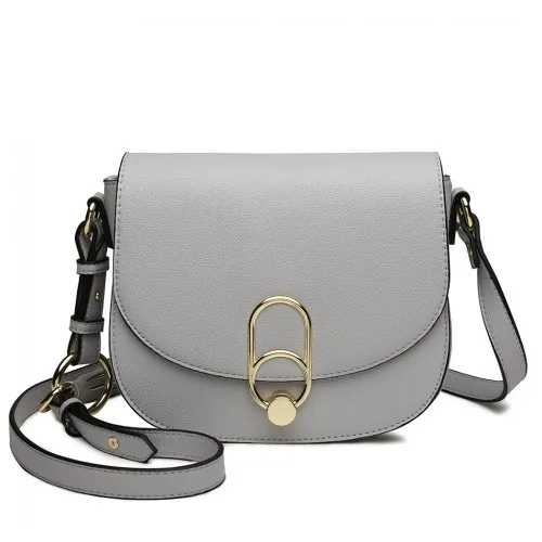 LZ1831 - MISS LULU CROSS BODY SADDLE BAG - GREY sold by Beagle Boutique