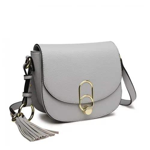 LZ1831 - MISS LULU CROSS BODY SADDLE BAG - GREY sold by Beagle Boutique product image thumbnail 2