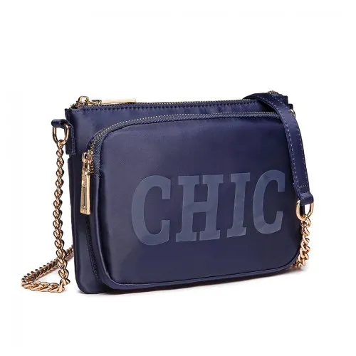 LT6855 - Miss Lulu 'Chic' Chain Shoulder Bag - Blue sold by Beagle Boutique