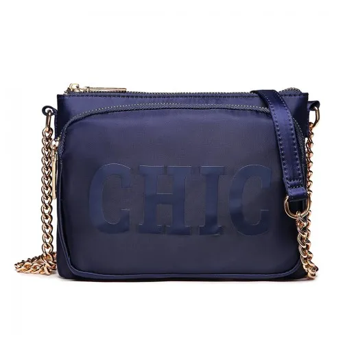 LT6855 - Miss Lulu 'Chic' Chain Shoulder Bag - Blue sold by Beagle Boutique product image thumbnail 2