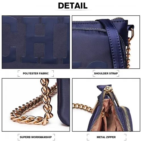 LT6855 - Miss Lulu 'Chic' Chain Shoulder Bag - Blue sold by Beagle Boutique product image thumbnail 4