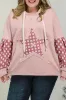 Delicacy Star Patch Graphic Floral Color Block Drawstring Plus Size Hoodie sold by Beagle Boutique