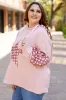 Delicacy Star Patch Graphic Floral Color Block Drawstring Plus Size Hoodie sold by Beagle Boutique