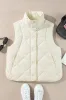 Beige Quilted High Neck Button Up Pocket Vest Coat sold by Beagle Boutique