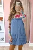 Dusk Blue Pocketed Adjustable Straps Denim Overall Dress sold by Beagle Boutique