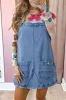 Dusk Blue Pocketed Adjustable Straps Denim Overall Dress sold by Beagle Boutique