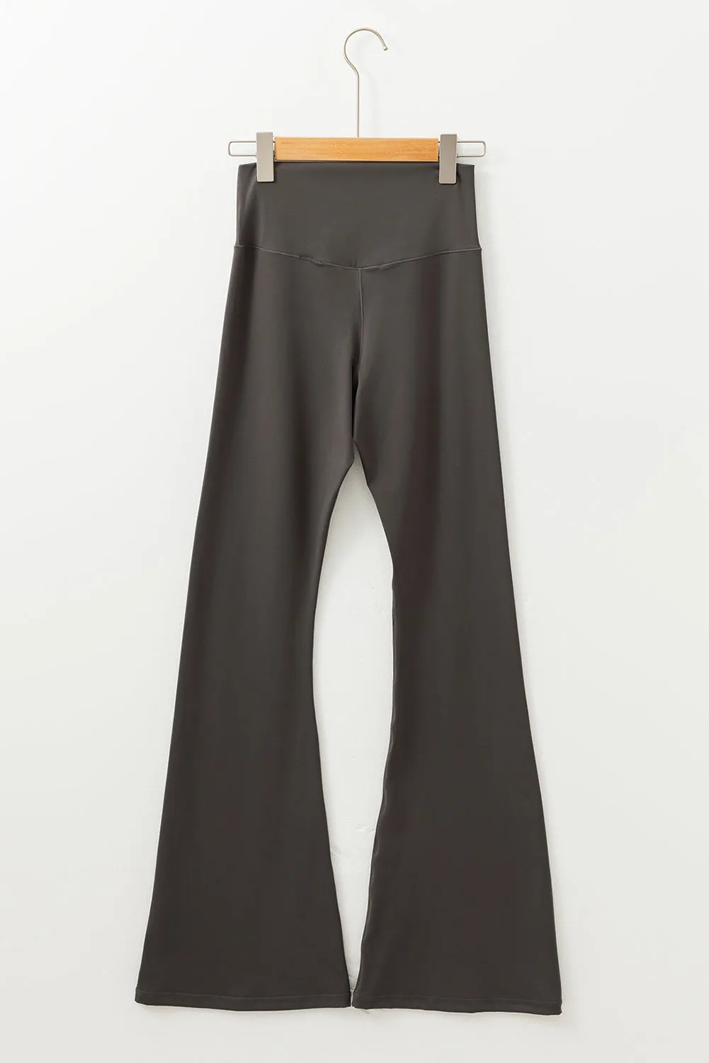 Dark Grey V Shape High Waist Flared Leggings sold by Beagle Boutique product image thumbnail 5
