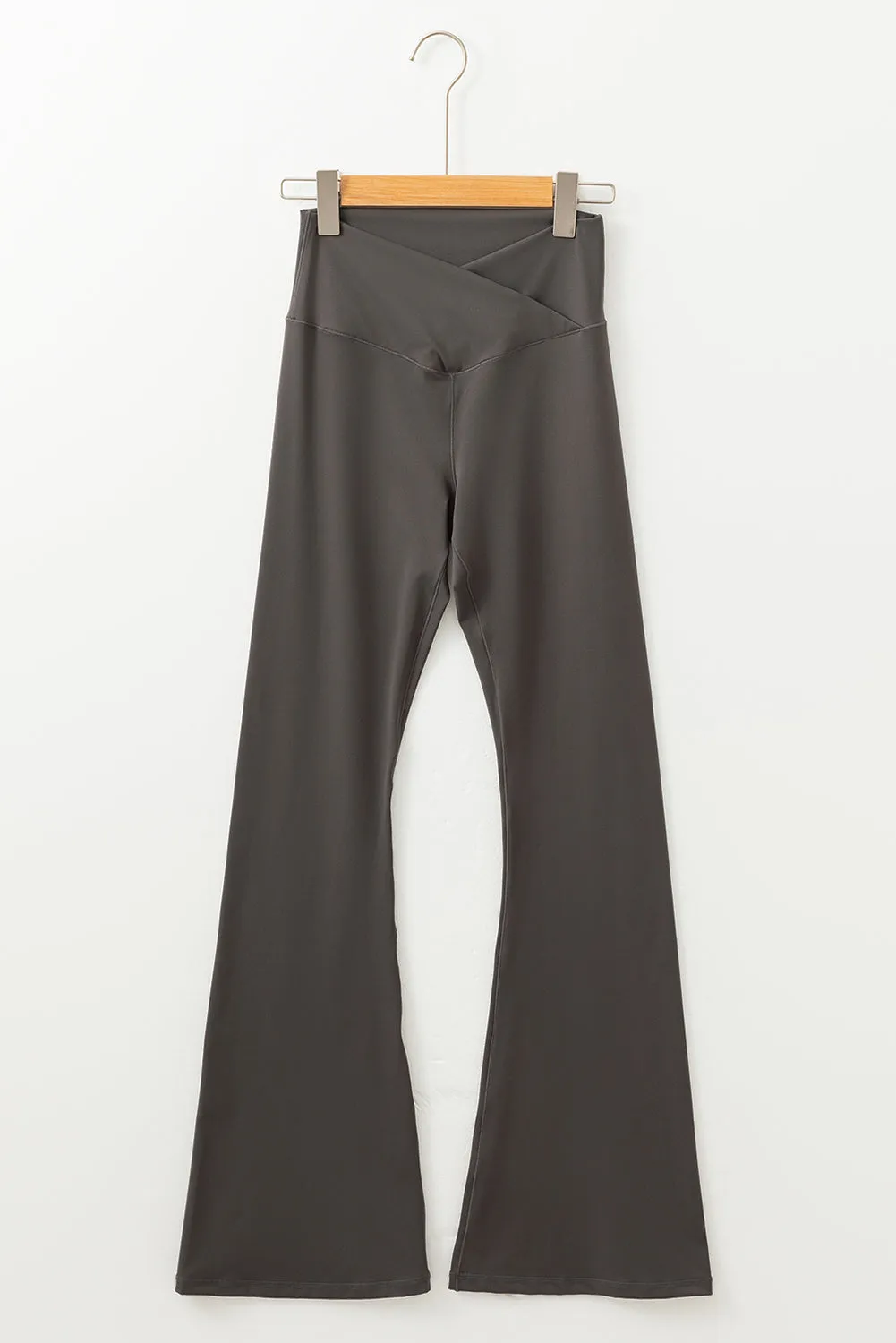 Dark Grey V Shape High Waist Flared Leggings sold by Beagle Boutique product image thumbnail 4