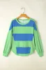 Blue Colourblock Striped Drop Shoulder Loose Top sold by Beagle Boutique