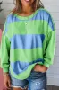Blue Colourblock Striped Drop Shoulder Loose Top sold by Beagle Boutique