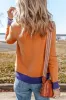 Straw Yellow Color Contrast Edge Mock Neck Slim Fit Sweater sold by Beagle Boutique