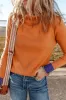 Straw Yellow Color Contrast Edge Mock Neck Slim Fit Sweater sold by Beagle Boutique