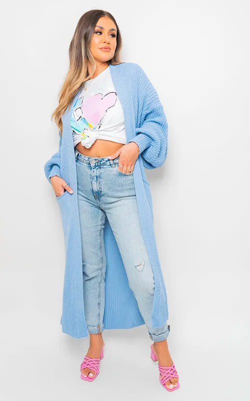 Chunky Knitted Balloon Sleeve Long Maxi Cardigan sold by Beagle Boutique