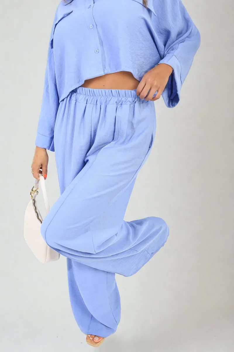 Oversized Long Sleeve Crop Top and Wide Leg Trouser Co-ord Set sold by Beagle Boutique product image thumbnail 3