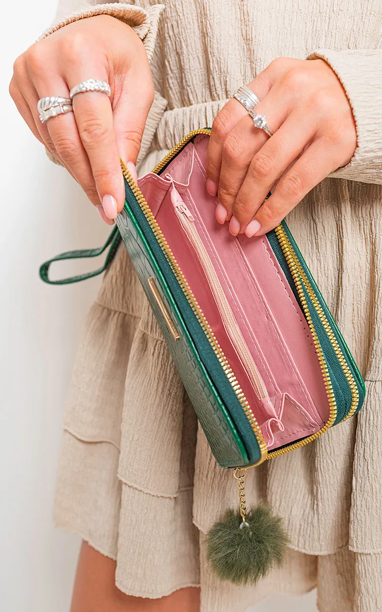 Croc Patterned Zip Around Purse sold by Beagle Boutique product image thumbnail 4