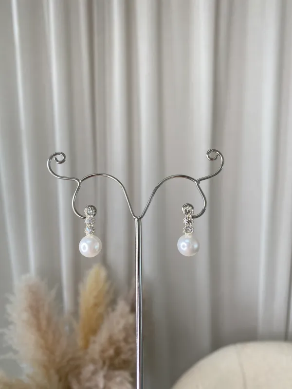 Diamante Pearl Earrings sold by Beagle Boutique