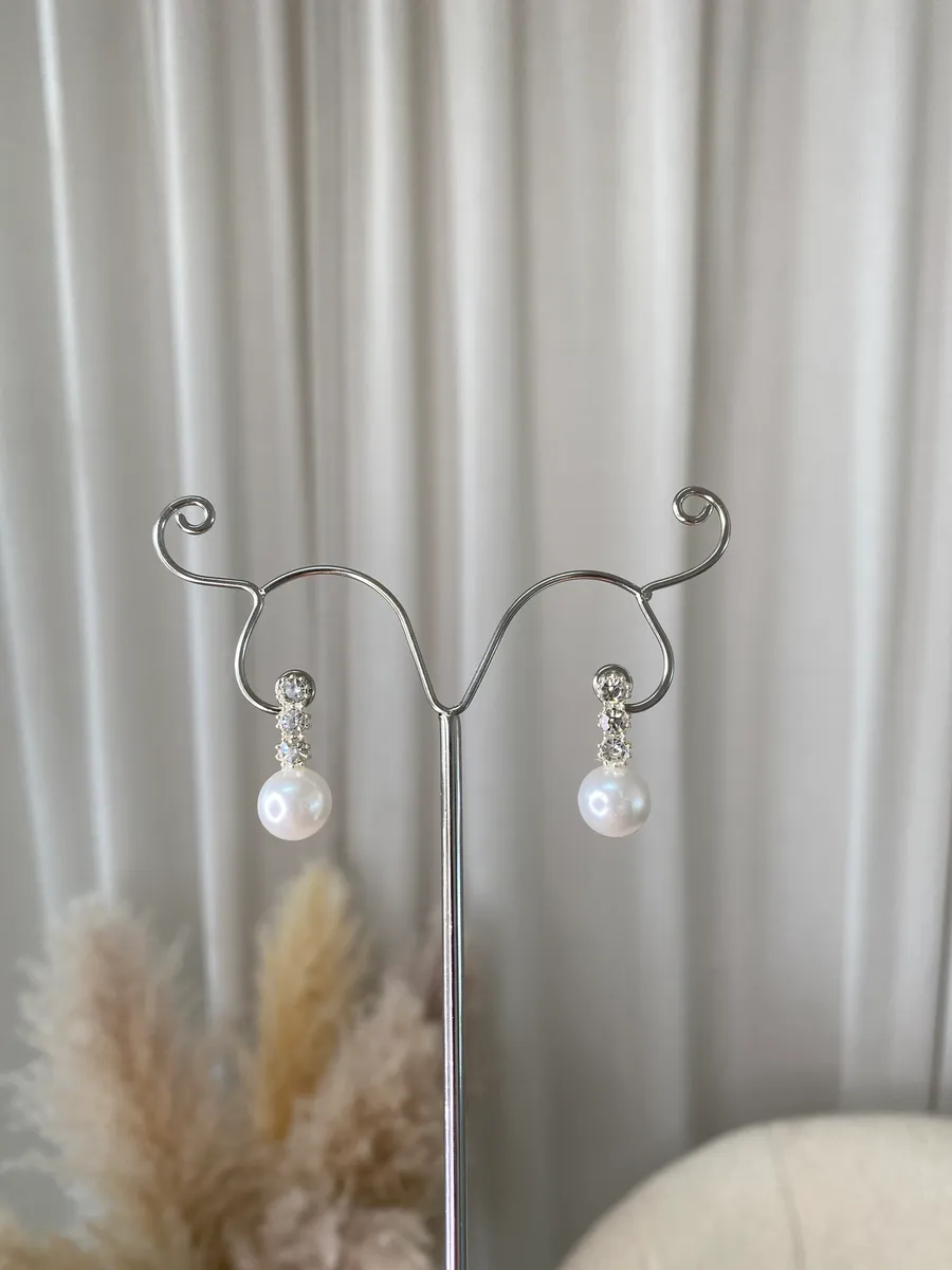 Diamante Pearl Earrings sold by Beagle Boutique