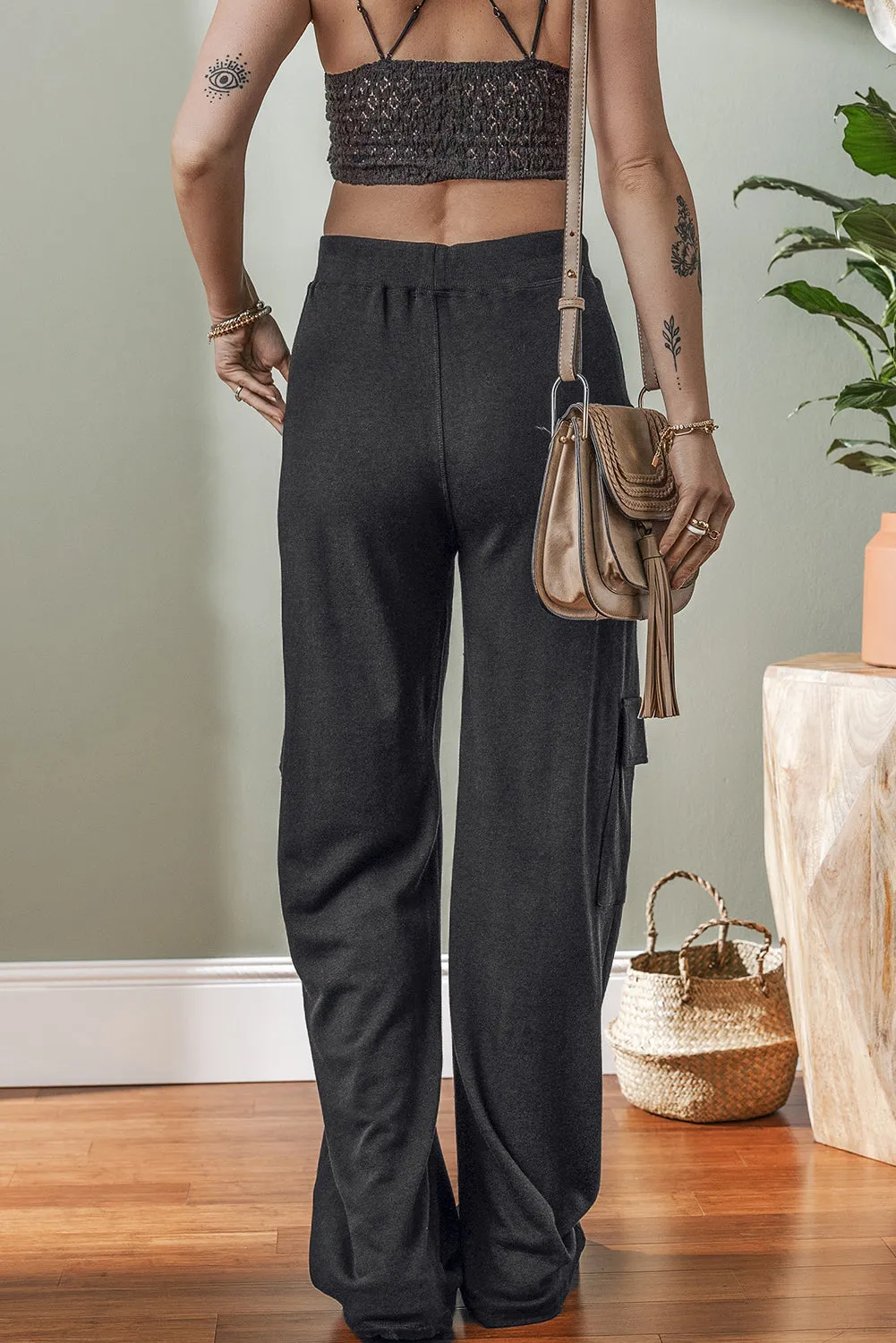 Carbon Grey Cargo Pockets Drawstring SweatTrousers sold by Beagle Boutique product image thumbnail 2