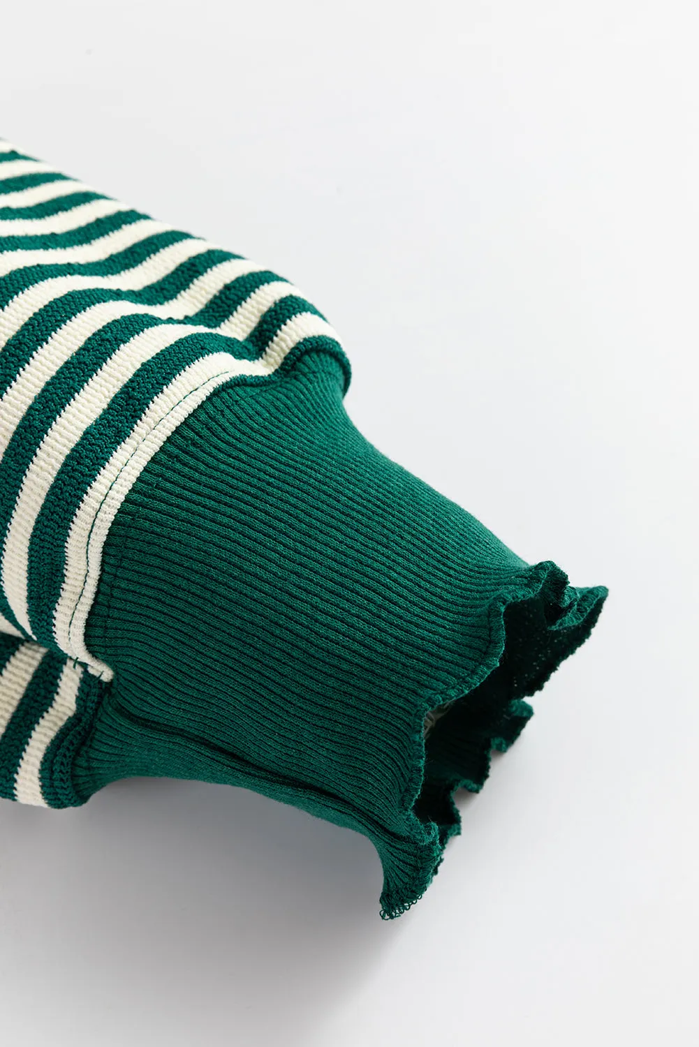 Green Stripe Loose Drop Shoulder Long Sleeve Top sold by Beagle Boutique product image thumbnail 3