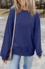 Navy Blue Plain Drop Shoulder Crewneck Pullover Sweatshirt sold by Beagle Boutique