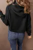 Black Solid Drop Shoulder Drawstring Cropped Hoodie sold by Beagle Boutique