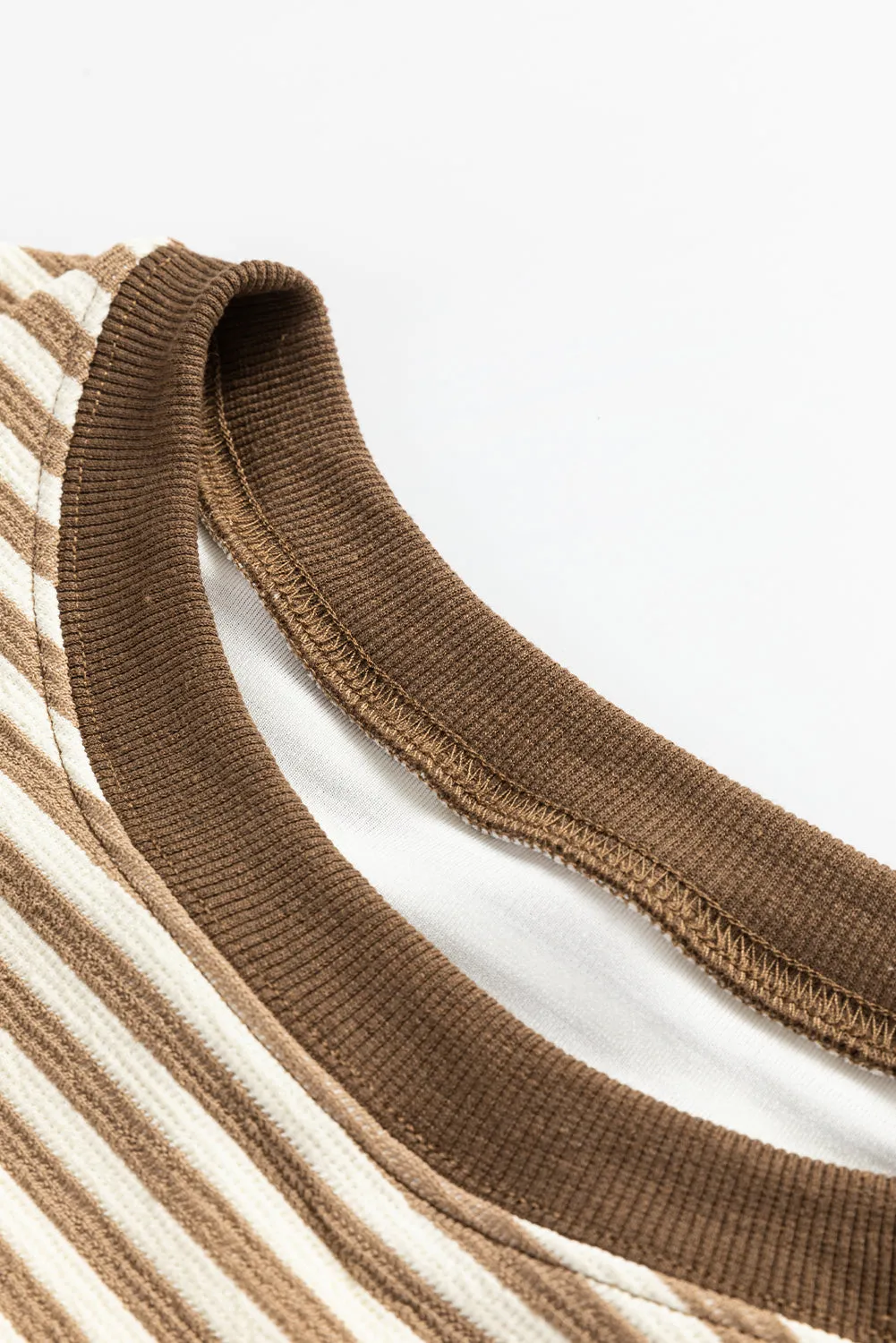 Brown Stripe Loose Drop Shoulder Long Sleeve Top sold by Beagle Boutique product image thumbnail 4