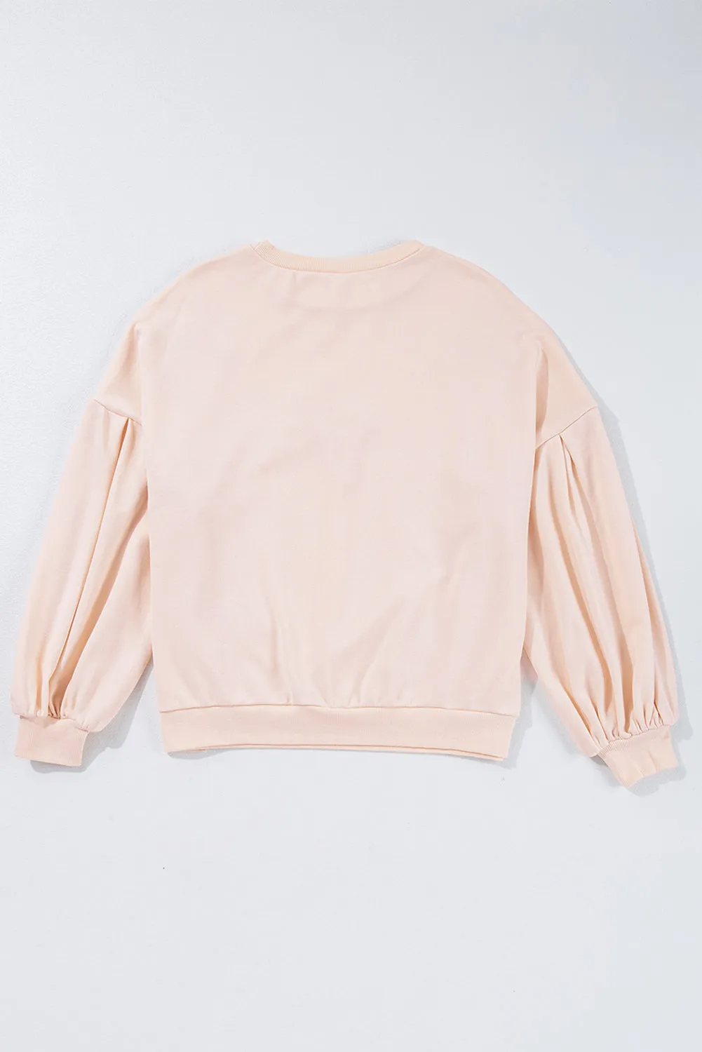 Parchment Embroidered Bow Lantern Sleeve Oversized Pullover Sweatshirt sold by Beagle Boutique product image thumbnail 5