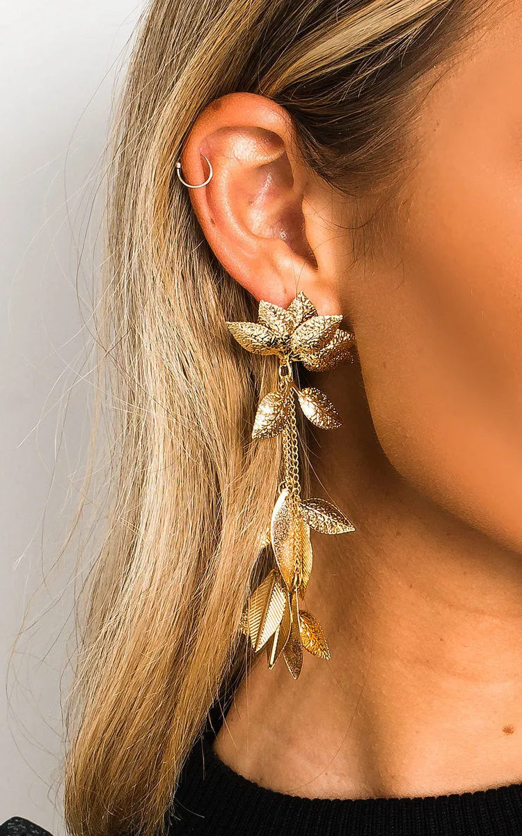 Leaf Statement Drop Earrings sold by Beagle Boutique product image thumbnail 2