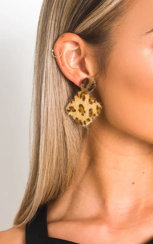Leopard Print Fuzzy Earrings sold by Beagle Boutique