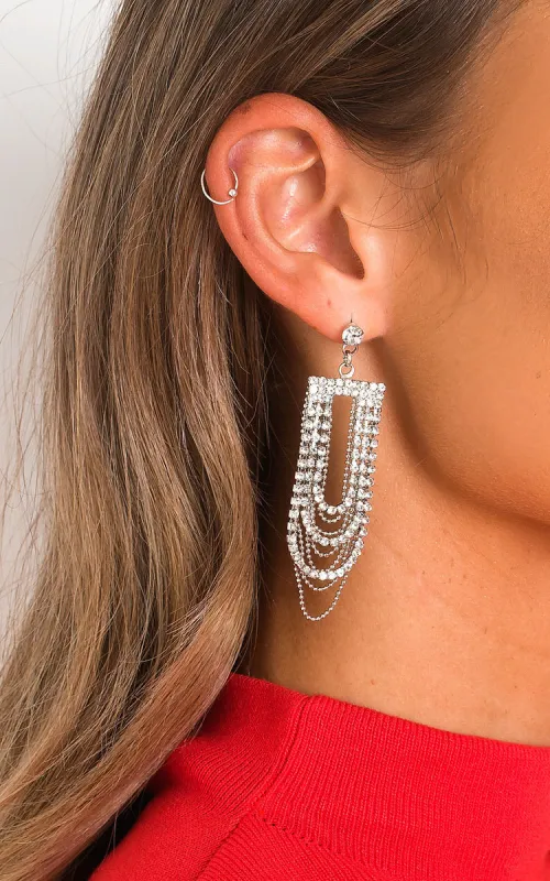 Chain Diamante Drop Earrings sold by Beagle Boutique