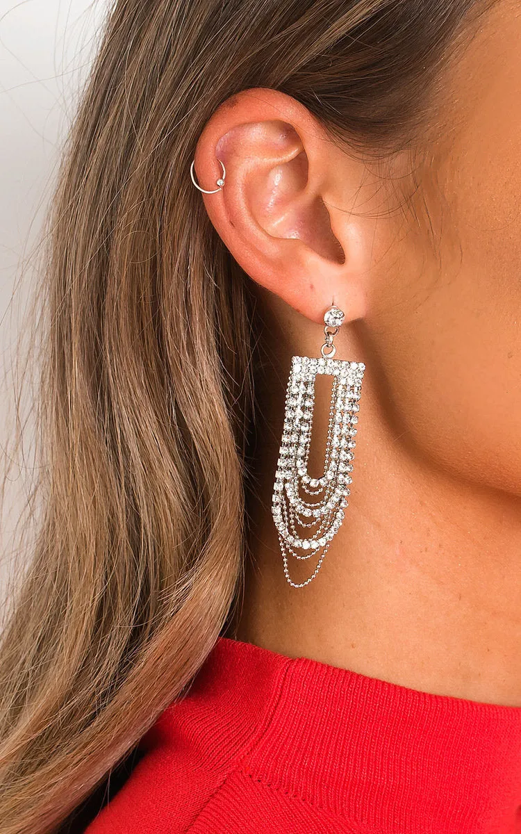 Chain Diamante Drop Earrings sold by Beagle Boutique