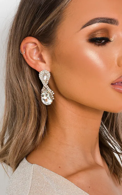 Jewel Drop Diamante Earrings sold by Beagle Boutique