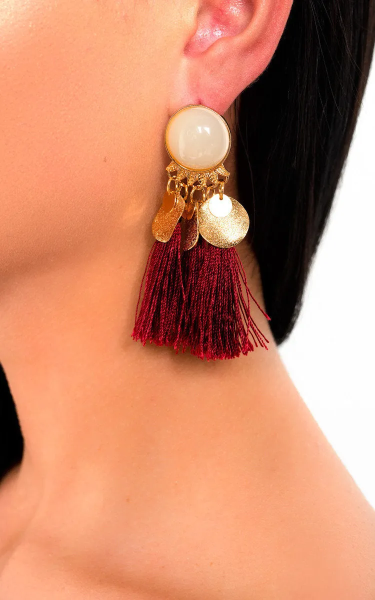 Tassel Drop Earrings sold by Beagle Boutique product image thumbnail 4