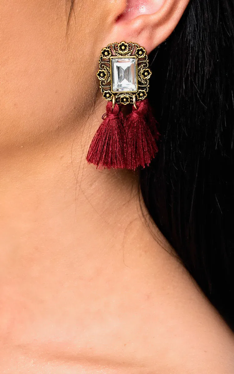 Jewelled Tassel Earrings sold by Beagle Boutique product image thumbnail 4