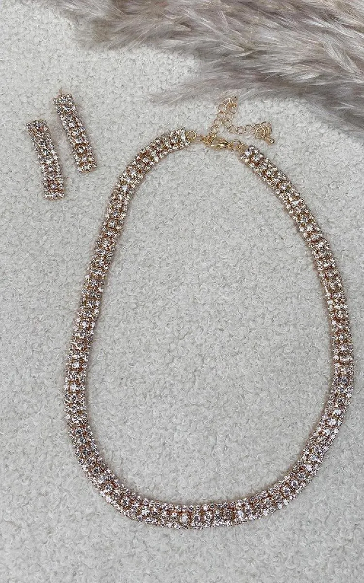Diamante Necklace and Earrings Set sold by Beagle Boutique product image thumbnail 2