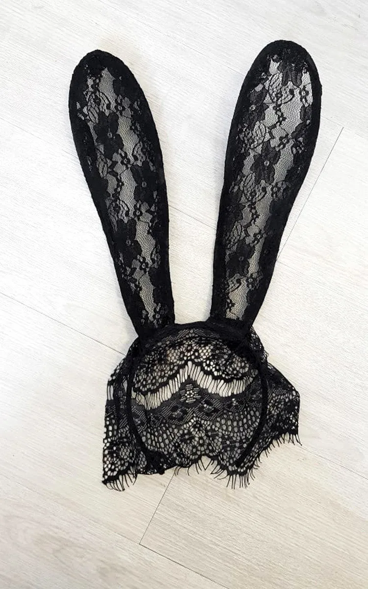 Lace Bunny Ears Headband sold by Beagle Boutique product image thumbnail 2