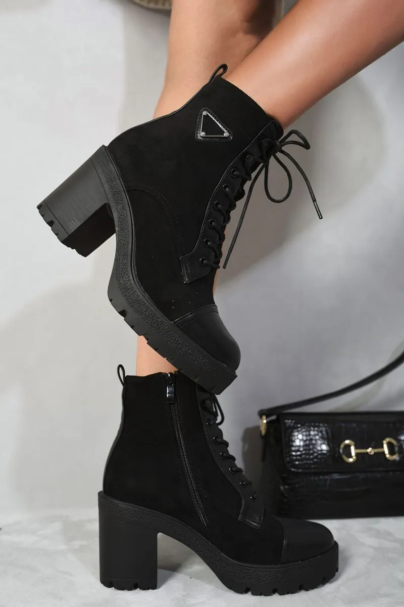 Lace Up Combat Heeled Ankle Boots sold by Beagle Boutique product image thumbnail 3