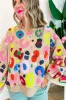 Khaki MultiColour Leopard Printed Drop Shoulder Pullover Sweatshirt sold by Beagle Boutique