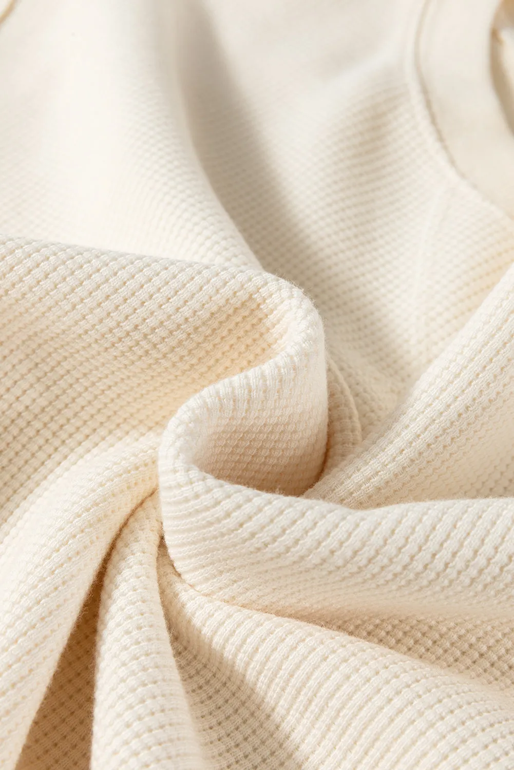 White Solid Colour Waffle Knit Drop Shoulder Plus Size Sweatshirt sold by Beagle Boutique product image thumbnail 5