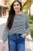 Rose Stripe Round Neck Drop Shoulder Long Sleeve Top sold by Beagle Boutique