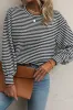 Rose Stripe Round Neck Drop Shoulder Long Sleeve Top sold by Beagle Boutique