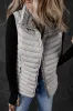 Silvery Plush Collared Quilted Zipped Puffer Vest sold by Beagle Boutique