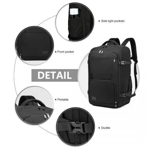 EM2207 - Kono Multifunctional Portable Travel Backpack Cabin Luggage Bag - Black sold by Beagle Boutique product image thumbnail 5