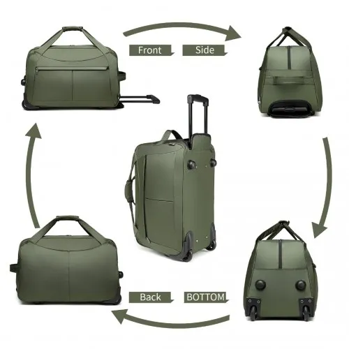 EQ2235 - Kono Foldable Large Capacity Trolley Travel Bag - Green sold by Beagle Boutique product image thumbnail 3
