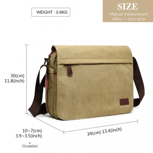 LB1925 - Kono Classic Expanding Messenger Bag - Khaki sold by Beagle Boutique product image thumbnail 4