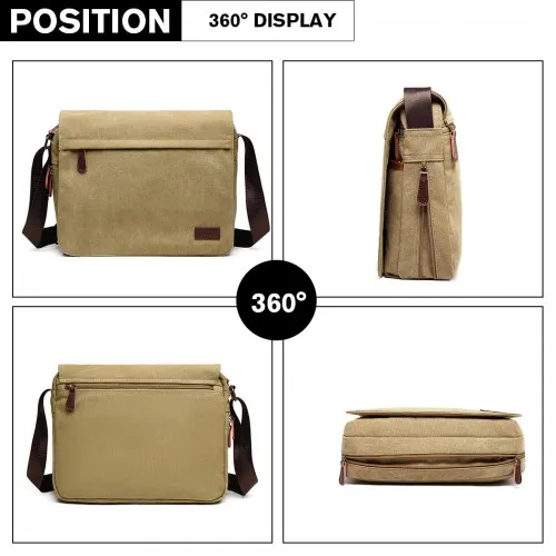 LB1925 - Kono Classic Expanding Messenger Bag - Khaki sold by Beagle Boutique product image thumbnail 3