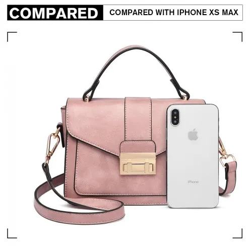 LB2033 - Miss Lulu Leather Look Midi Handbag - Pink sold by Beagle Boutique product image thumbnail 5